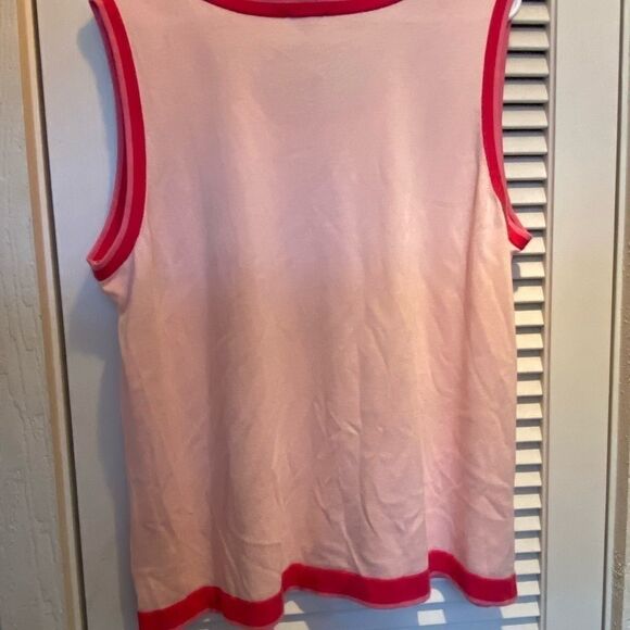 Talbots Plus pink striped hem soft sweater tank‎ - Picture 6 of 8